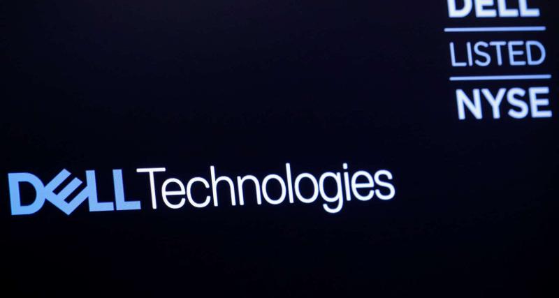 Dell Technologies與紐約證券交易所上市標誌，為資料照片。