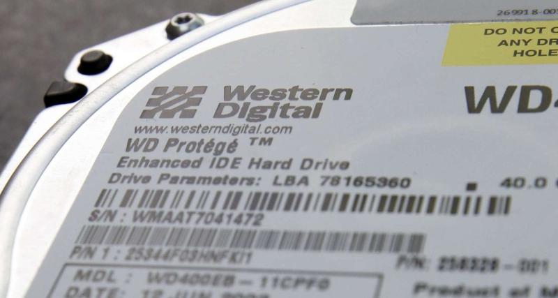 Western Digital傳統硬碟資料照，非本次財報所述的新款高容量產品