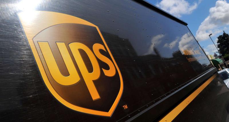 UPS配送車輛車身與品牌標誌資料照。