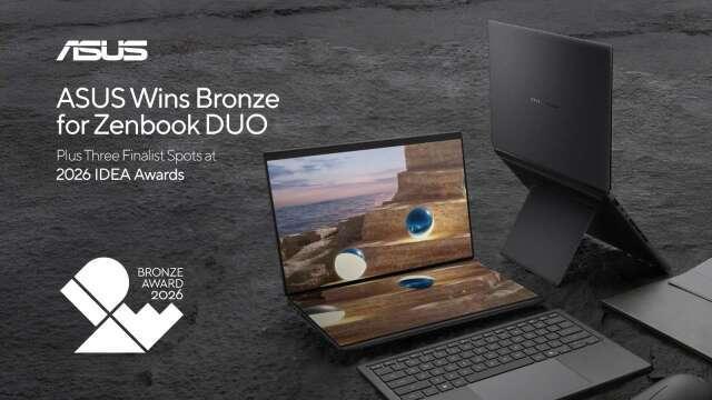 華碩Zenbook DUO摘下IDEA銅獎 多款產品同步挺進決選