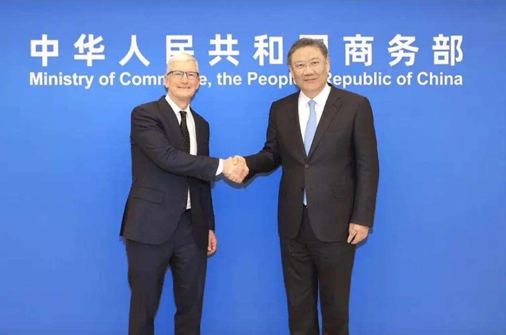 中國商務部長會見蘋果與SK Hynix執行長,討論雙邊合作與科技發展