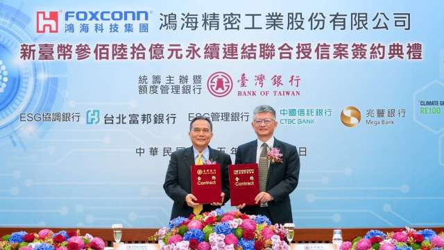 鴻海360億元永續連結指標聯貸案完成簽約 超額認購超率高達262%